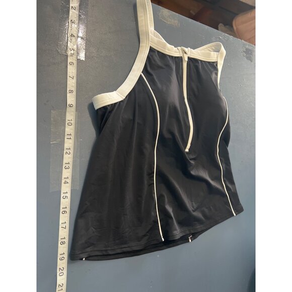 NEW Lands End Tankini Top 8 Black & White Swim Coastal Vacation Beach Tropical - Picture 6 of 8